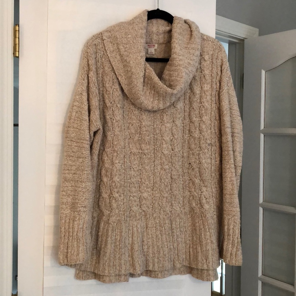 COWL NECK KNIT SWEATER